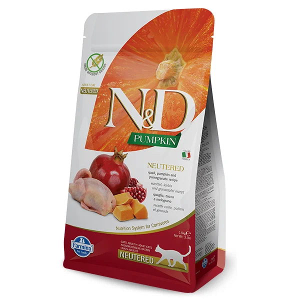Сухий корм Farmina N&D Grain Free Neutered для стерилізованих котів з перепілкою, гарбузом і гранатом - 300 г