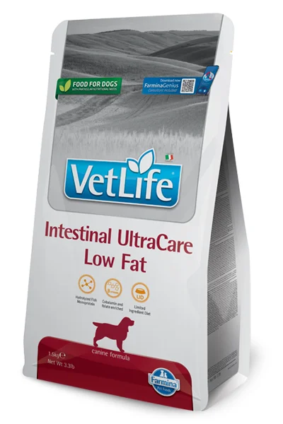 Сухий дієтичний корм зі зниженою жирністю Farmina Vet Life Intestinal UltraCare Low Fat для лікування розладів травлення у собак усіх порід - 1.5 кг