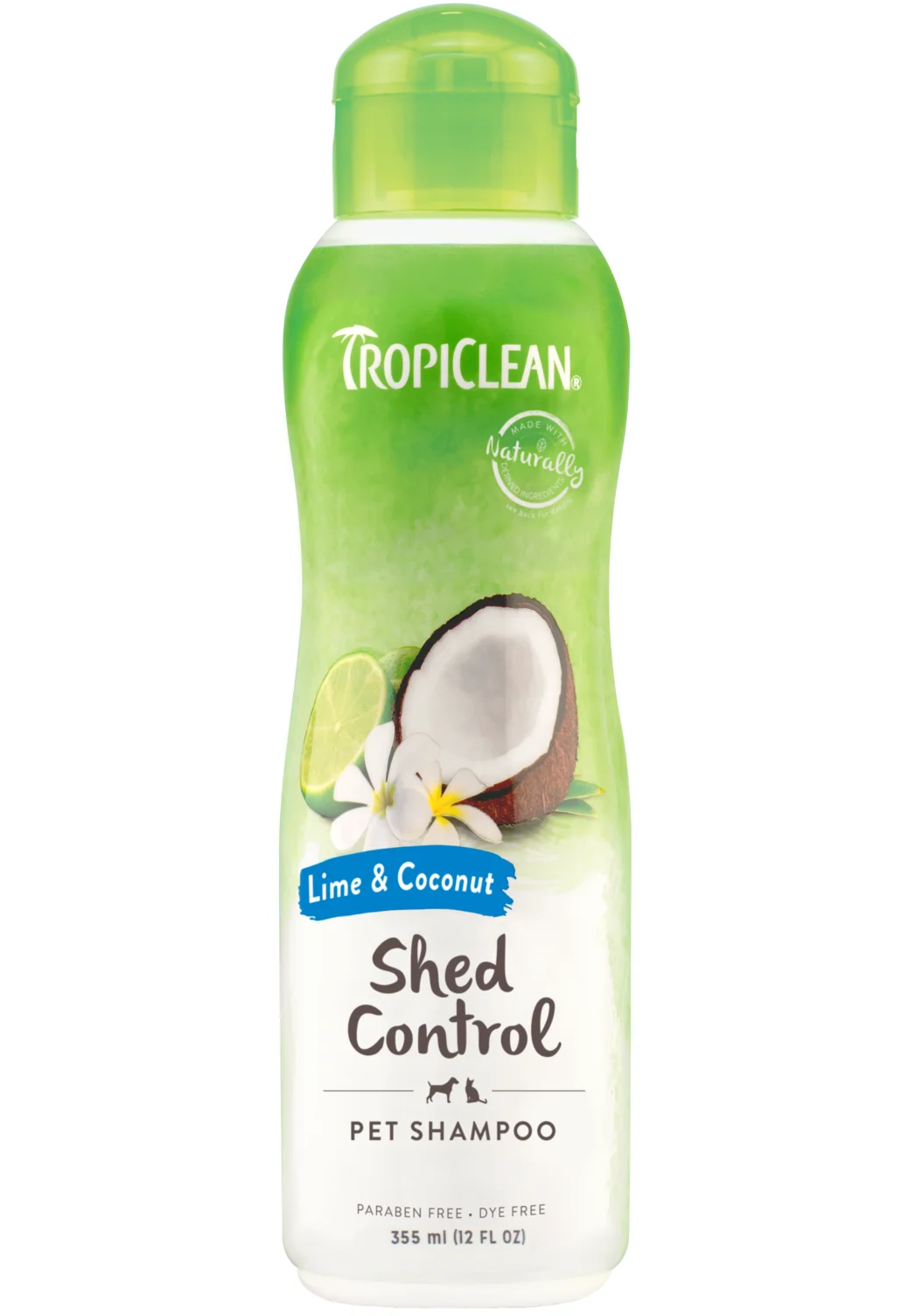 Шампунь для прискорення линьки собак та котів TropiClean Lime & Coconut Deshedding Shampoo з лаймом та екстрактом кокосу - 355 мл