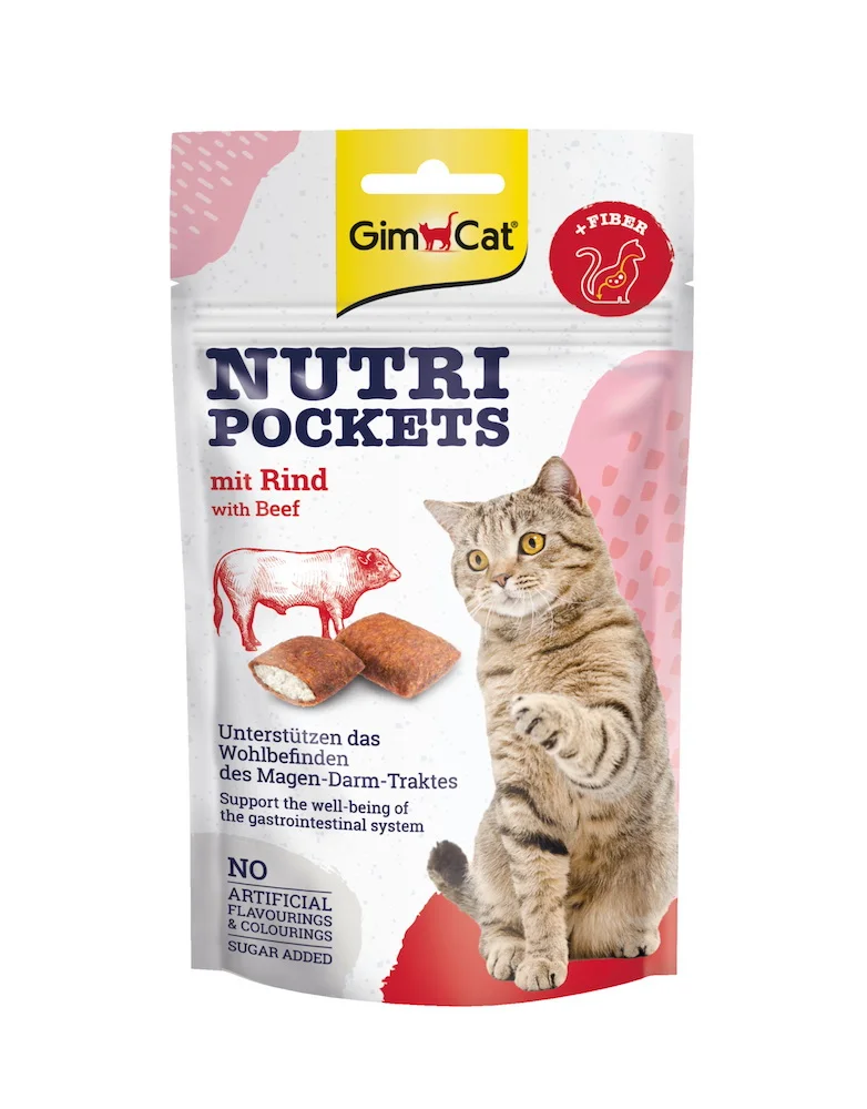Ласощі для котів Nutri Pockets хрусткі подушечки з яловичиною - 60 г