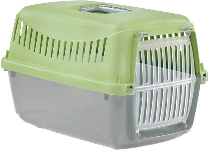 Переноска для тварин Bergamo Gipsy XS Light Green з пластиковими дверцятами - 39х26х25 cм