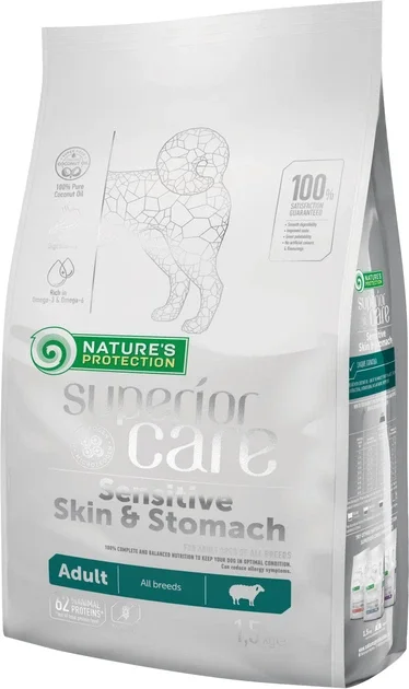 Сухий корм Nature's Protection Superior Care Sensitive Skin&Stomach Adult All Breeds для собак усіх порід із чутливою шкірою та травленням - 1.5 кг