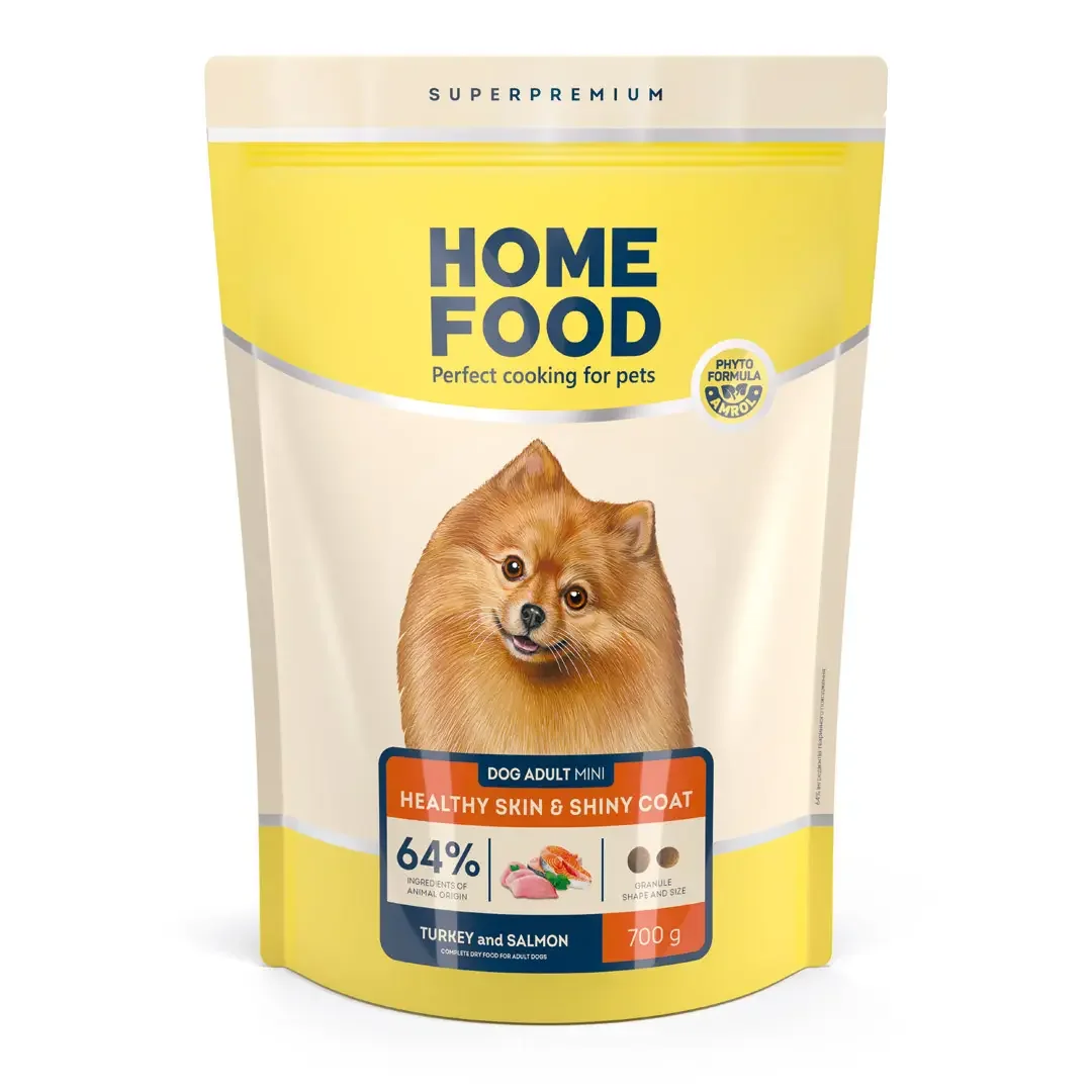 Сухий корм Home Food Dog Healthy Skin And Shiny Coat для собак дрібних порід із лососем та індичкою - 700 г