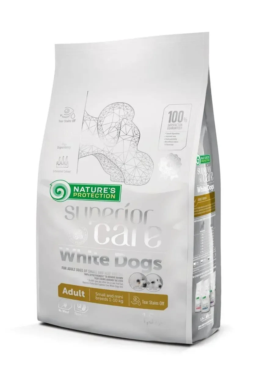 Сухий корм Nature's Protection Superior Care White Dogs Lamb Adult для собак малих порід із білою шерстю - 1.5 кг