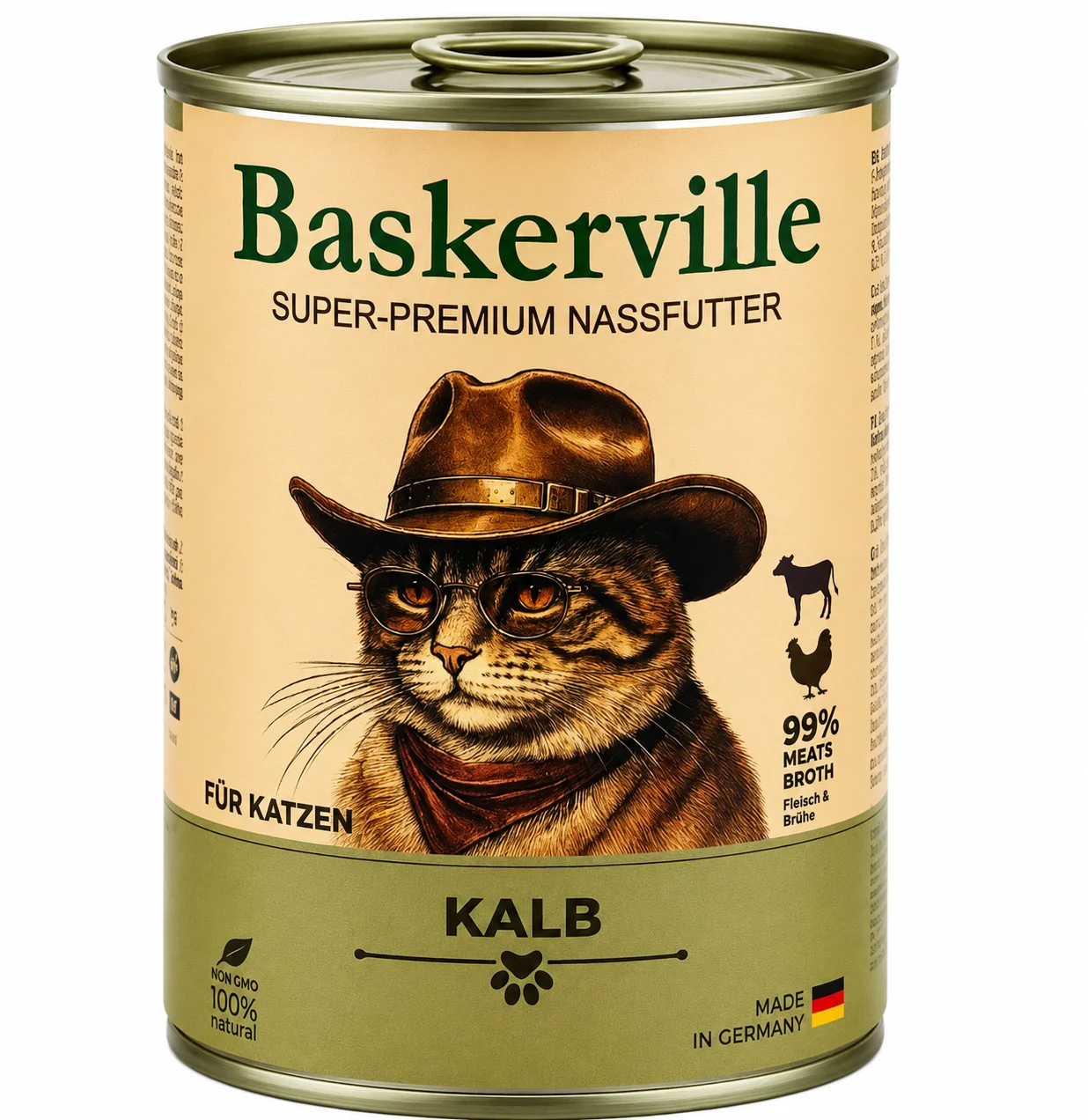 Консервований корм Baskerville для дорослих котів з телятиною - 400 г