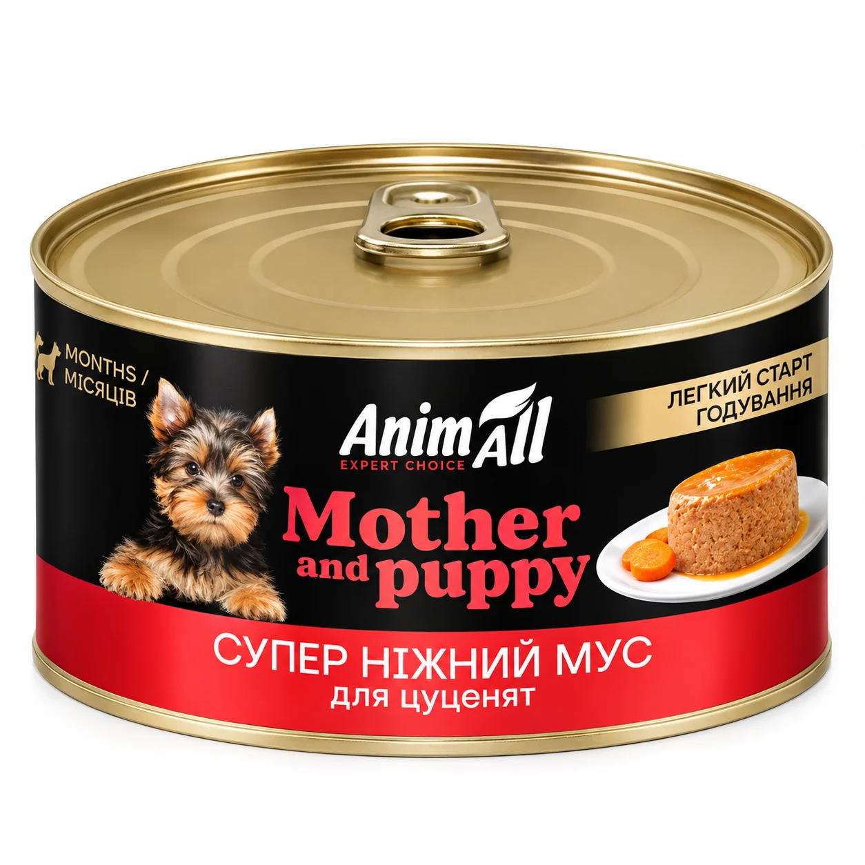Консервований корм AnimAll Mother and Puppy для цуценят з куркою та печінкою - 195 г