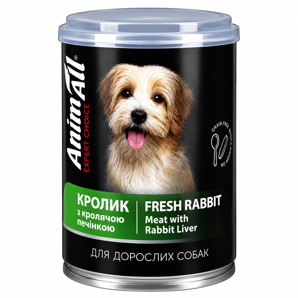 Консервований корм AnimAll Dog Fresh Rabbit для дорослих собак з кроликом та печінкою - 375 г