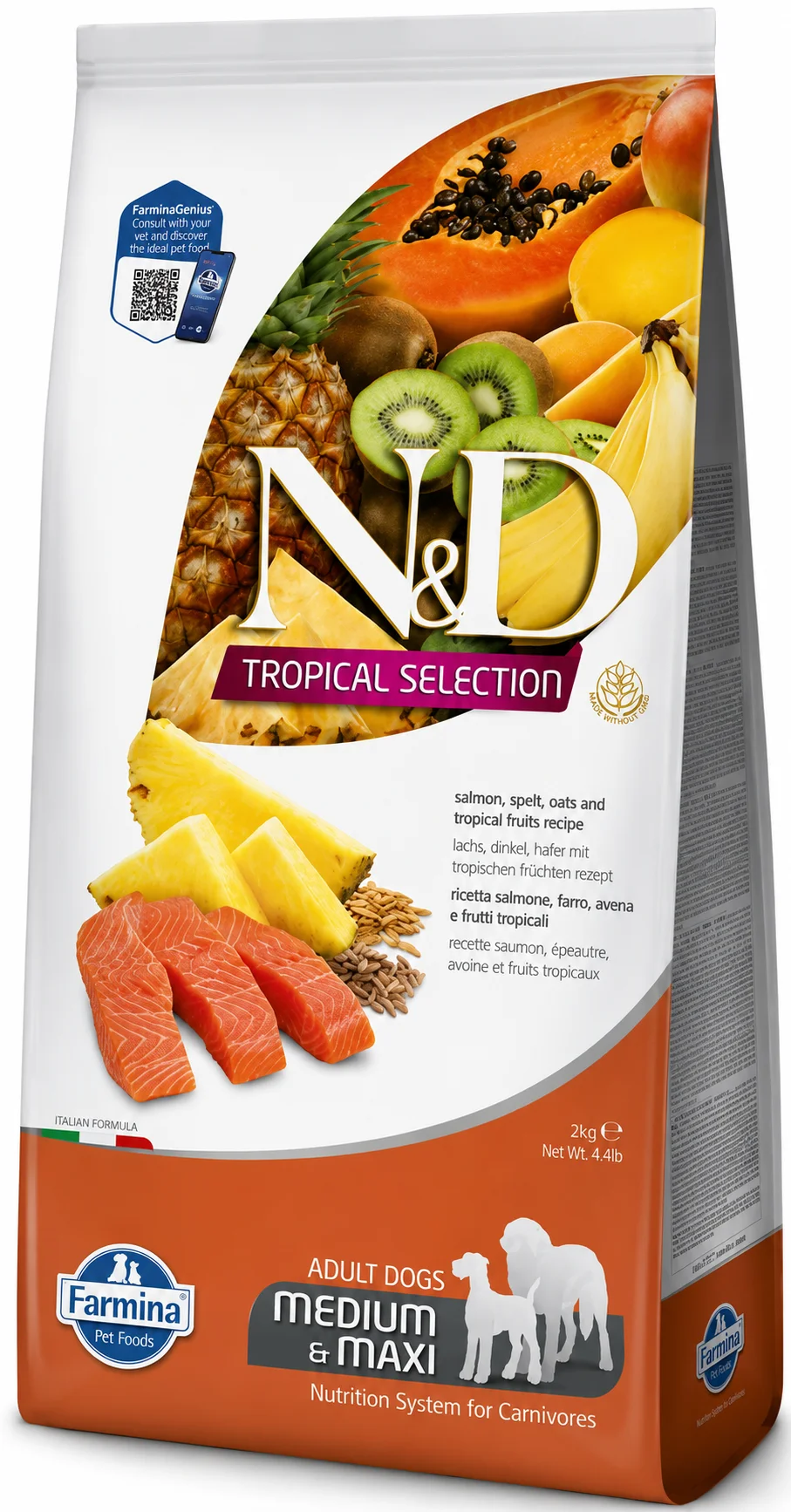 Сухий корм Farmina N&D Tropical Selection Adult Medium & Maxi для собак середніх і великих порід з лососем та тропічними фруктами - 10 кг