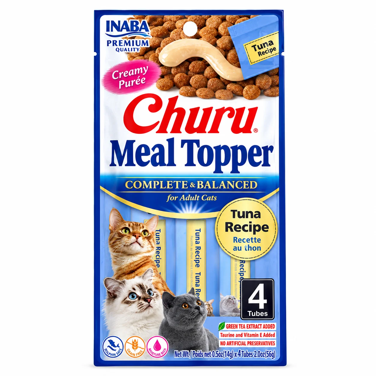 Кремові ласощі для котів INABA Churu Meal Topper - вершковий топінг з тунцем - 1 шт