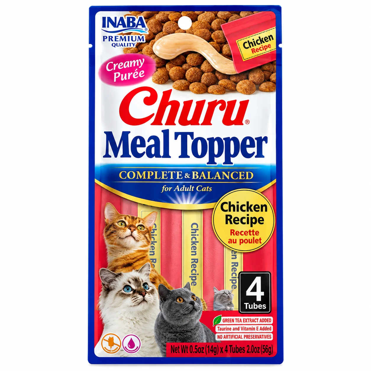 Кремові ласощі для котів INABA Churu Meal Topper - вершковий топінг з куркою - 1 шт