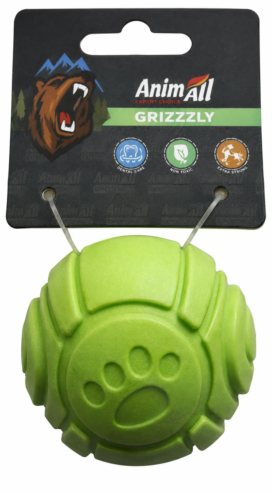 Іграшка для собак AnimAll GrizZzly мʼяч з ароматом зеленого яблука - 6 см