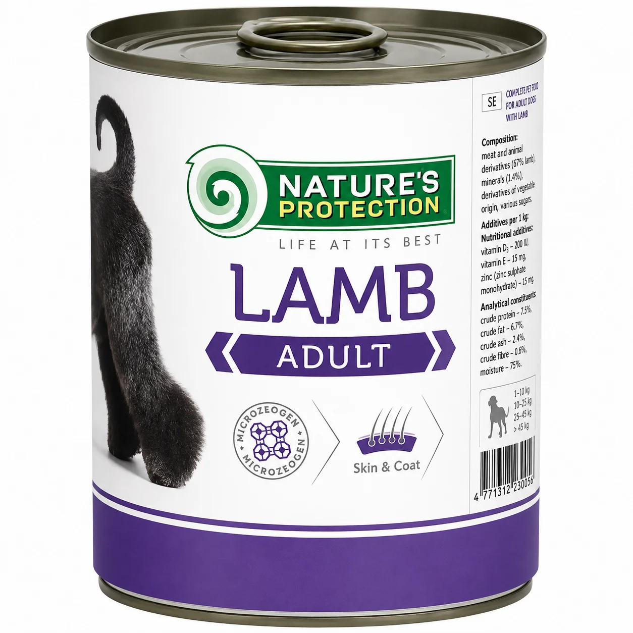 Консервований корм Natureʼs Protection Adult Lamb для дорослих собак з ягнятиною - 400 г