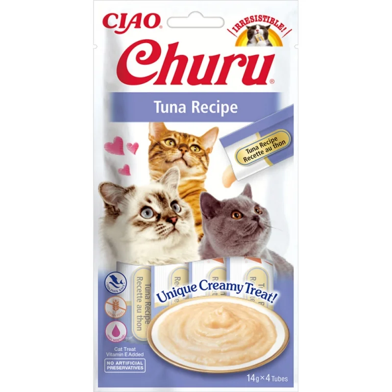 Кремові ласощі для котів INABA Churu - вершковий мус з тунцем - 1 шт