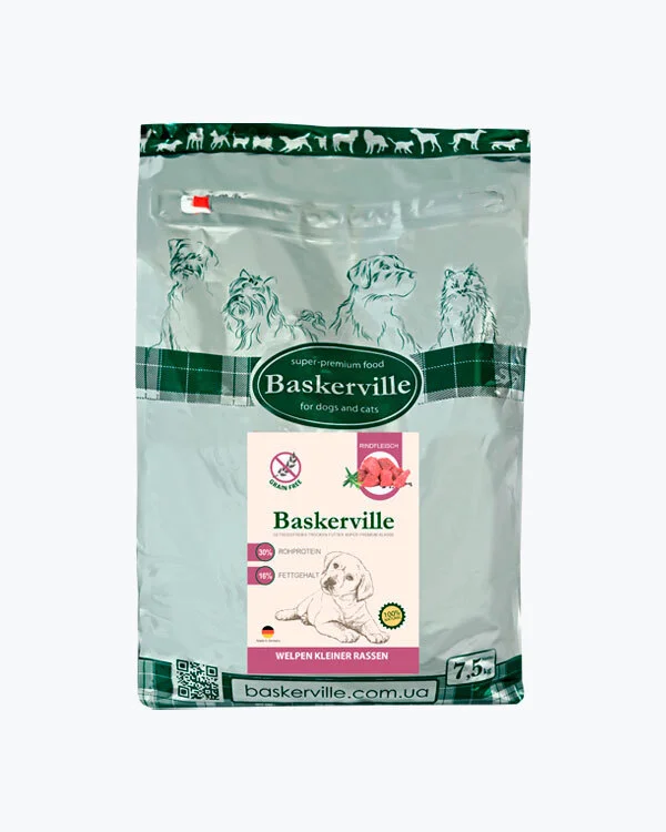 Сухий корм Baskerville Grain Free Puppy Beef для цуценят усіх порід з яловичиною - 7.5 кг