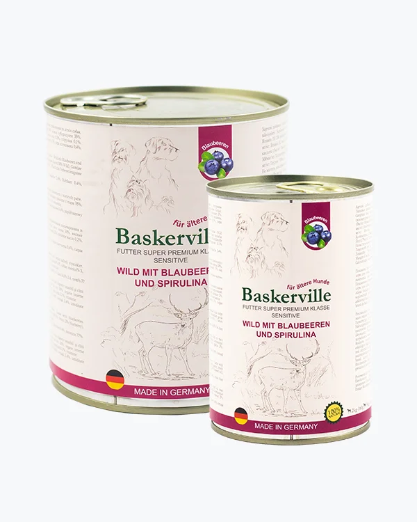 Консервований корм Baskerville Holistic для дорослих собак з олениною, чорницею та спіруліною - 400 г