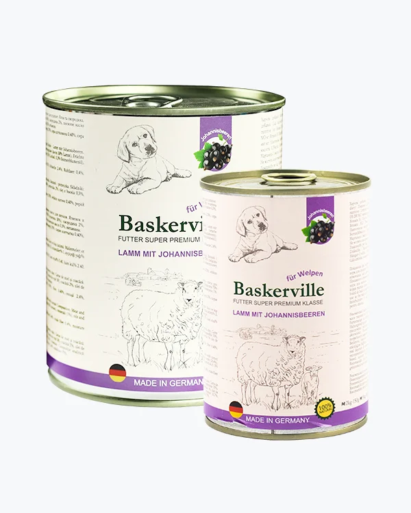 Консервований корм Baskerville Holistic для цуценят з ягнятиною та смородиною - 400 г