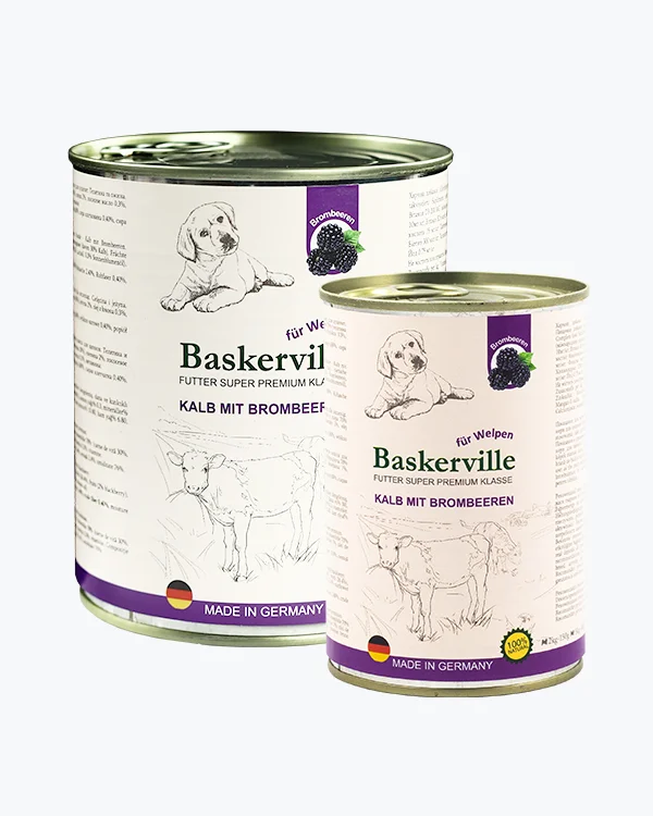 Консервований корм Baskerville Holistic для цуценят з телятиною та ожиною - 400 г