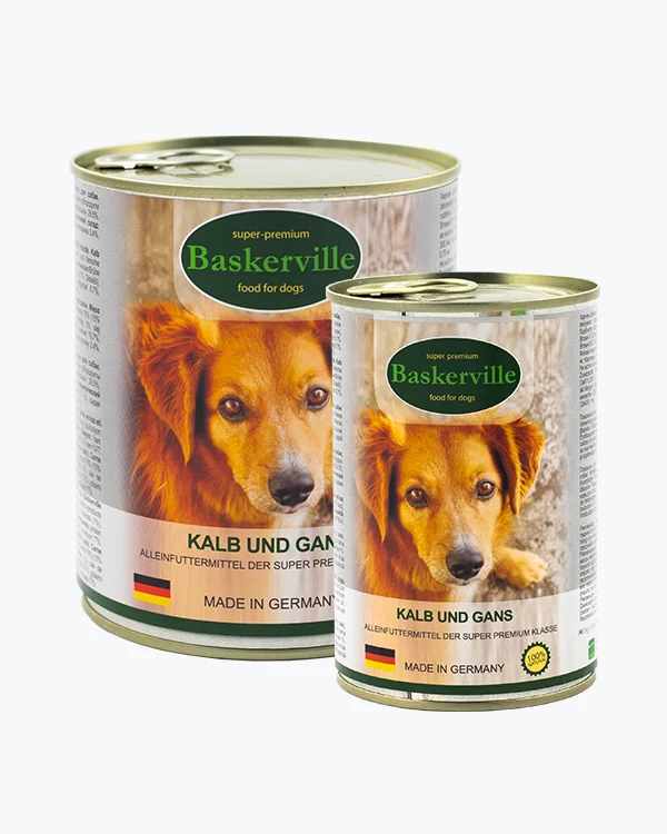 Консервований корм Baskerville для дорослих собак з телятиною та гускою - 400 г