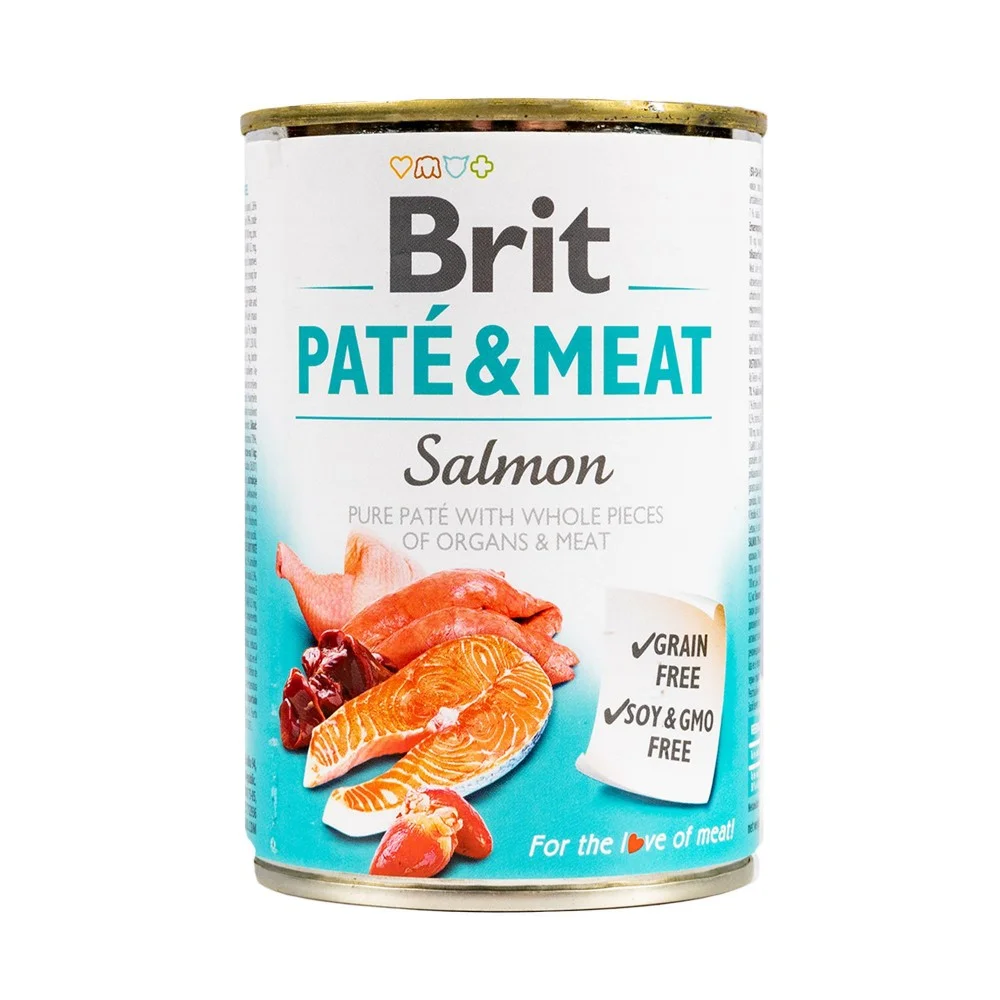 Консервований корм Brit Care Dog Pate and Meat для дорослих собак із лососем - 400 г