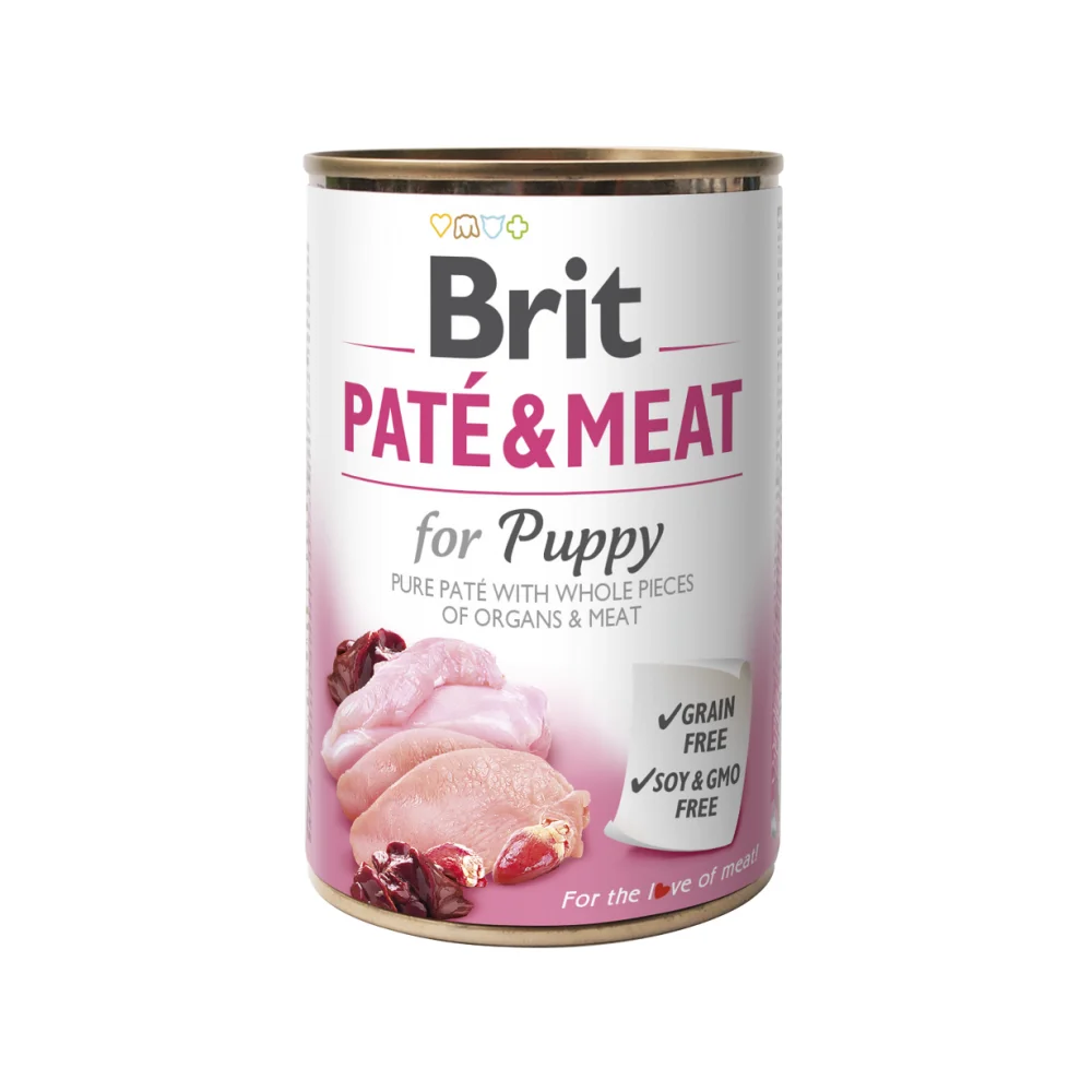Консервований корм Brit Care Dog Pate and Meat для цуценят із куркою та індичкою - 400 г