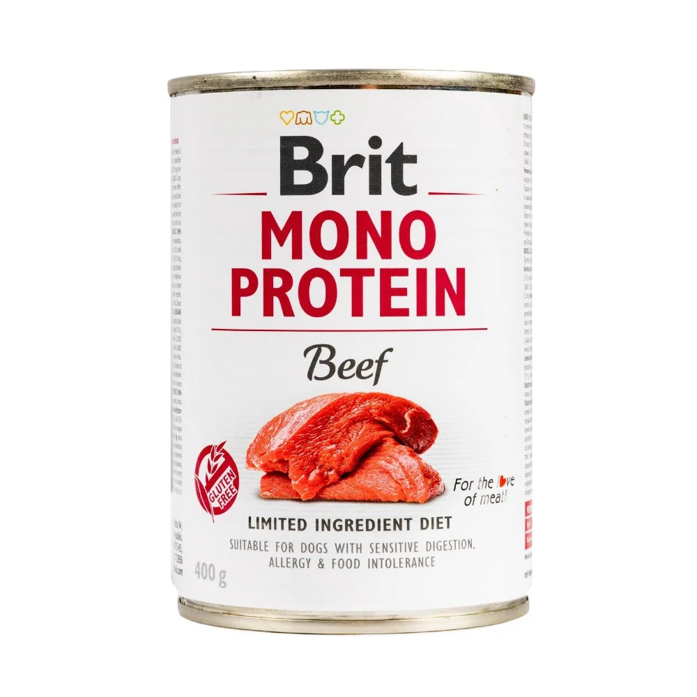 Консервований корм Brit Mono Protein Beef для дорослих собак із яловичиною - 400 г