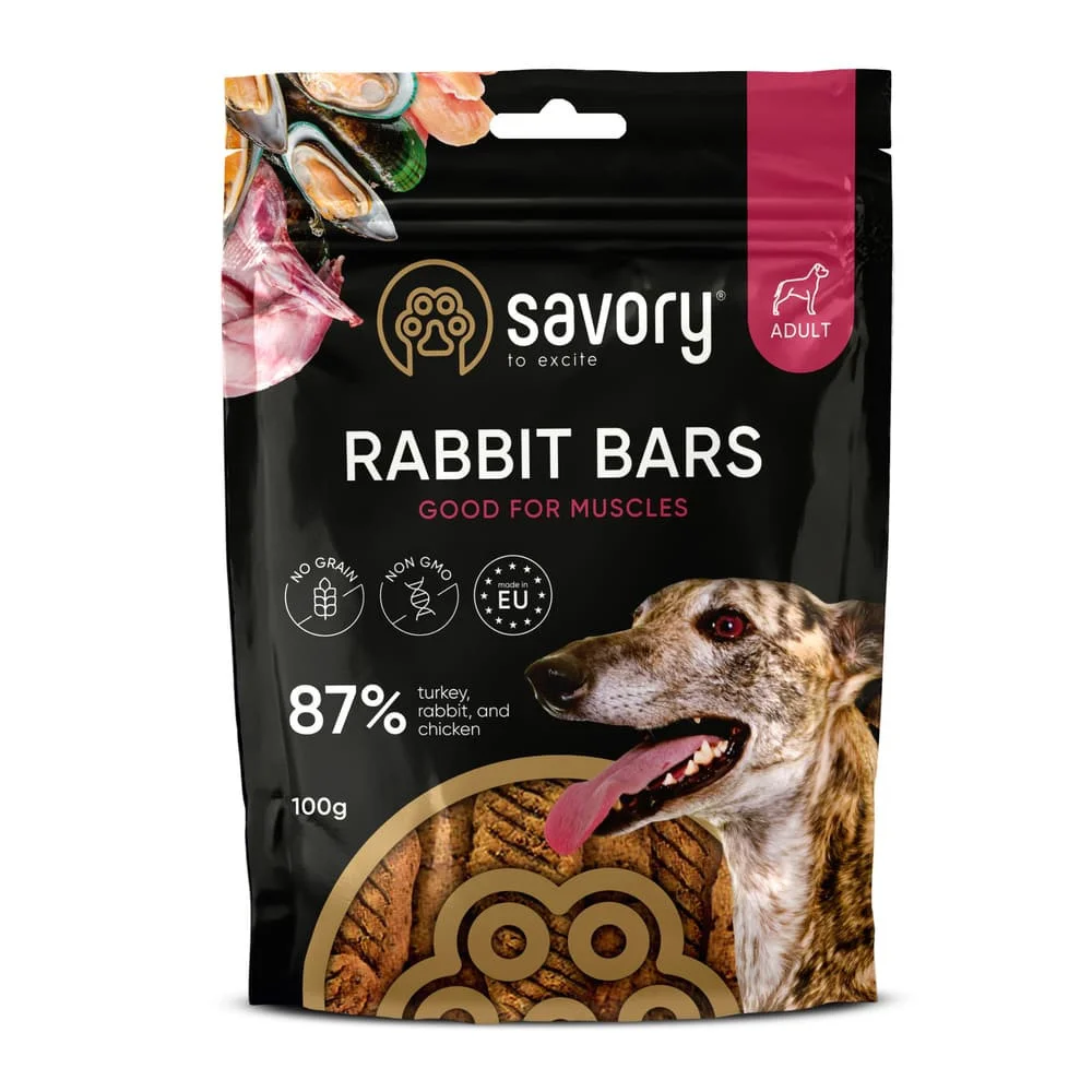 Ласощі для собак Savory Bars With Rabbit батончики з кроликом - 100 г