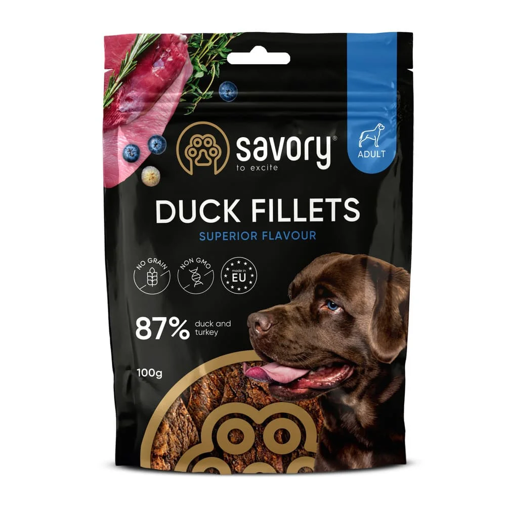 Ласощі для собак Savory Fillet Turkey With Duck шматочки філе з індичкою та качкою - 100 г