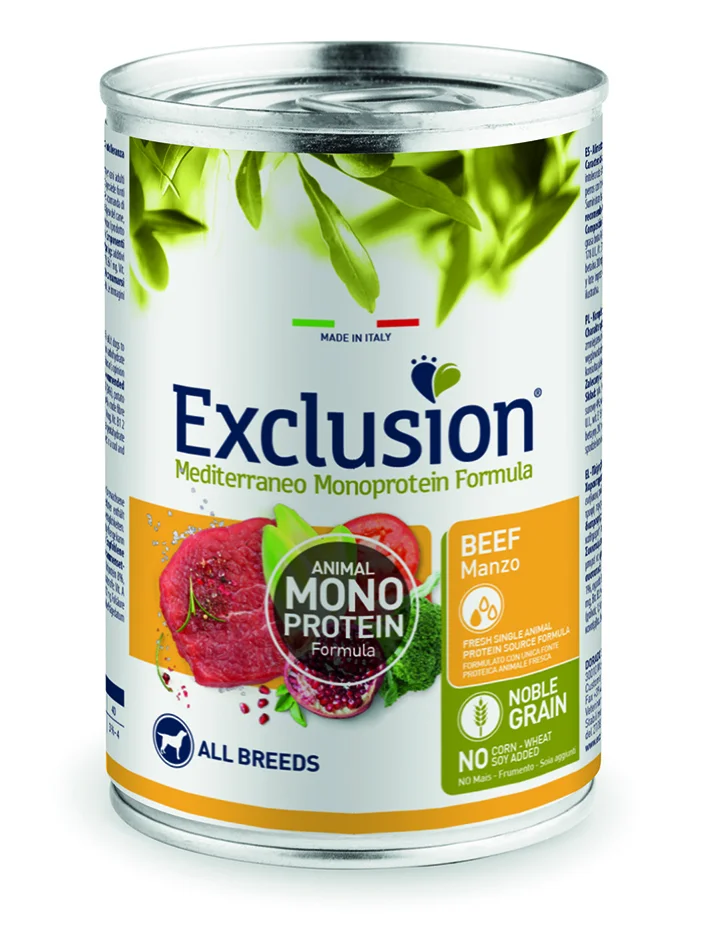 Консервований корм Exclusion Noble Grain Adult Beef All Breed для дорослих собак з яловичиною - 400 г