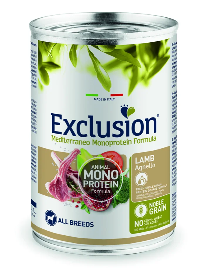 Консервований корм Exclusion Noble Grain Adult Lamb All Breed для дорослих собак з ягнятиною - 400 г