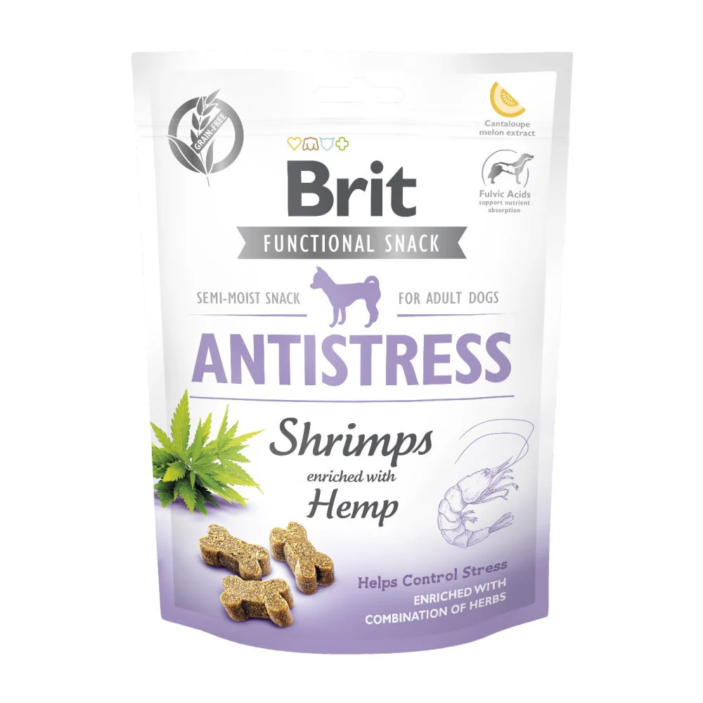 Ласощі для собак Brit Care Snack Antistress з коноплею та креветками для зниження стресу - 150 г