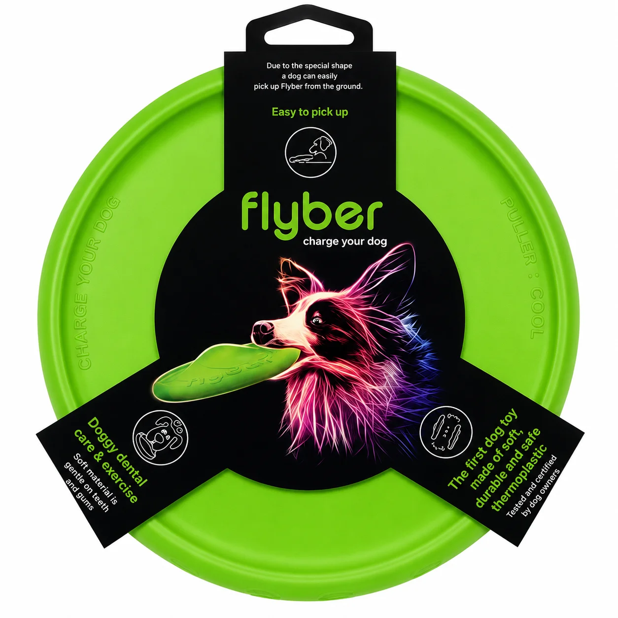 Іграшка для собак Collar Flyber літаюча тарілка салатового кольору - 22 см