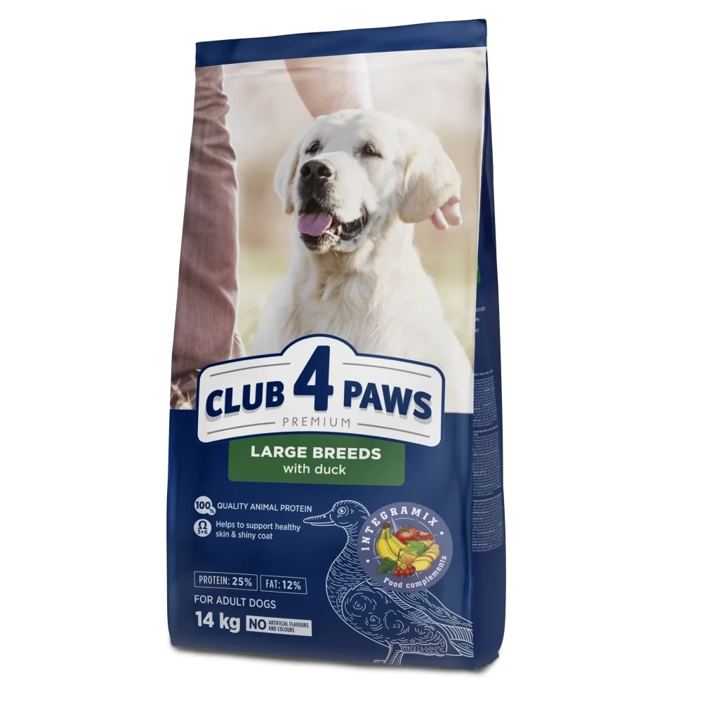 Сухий корм Club 4 Paws Adult Large Breeds для собак великих порід із качкою - 14 кг