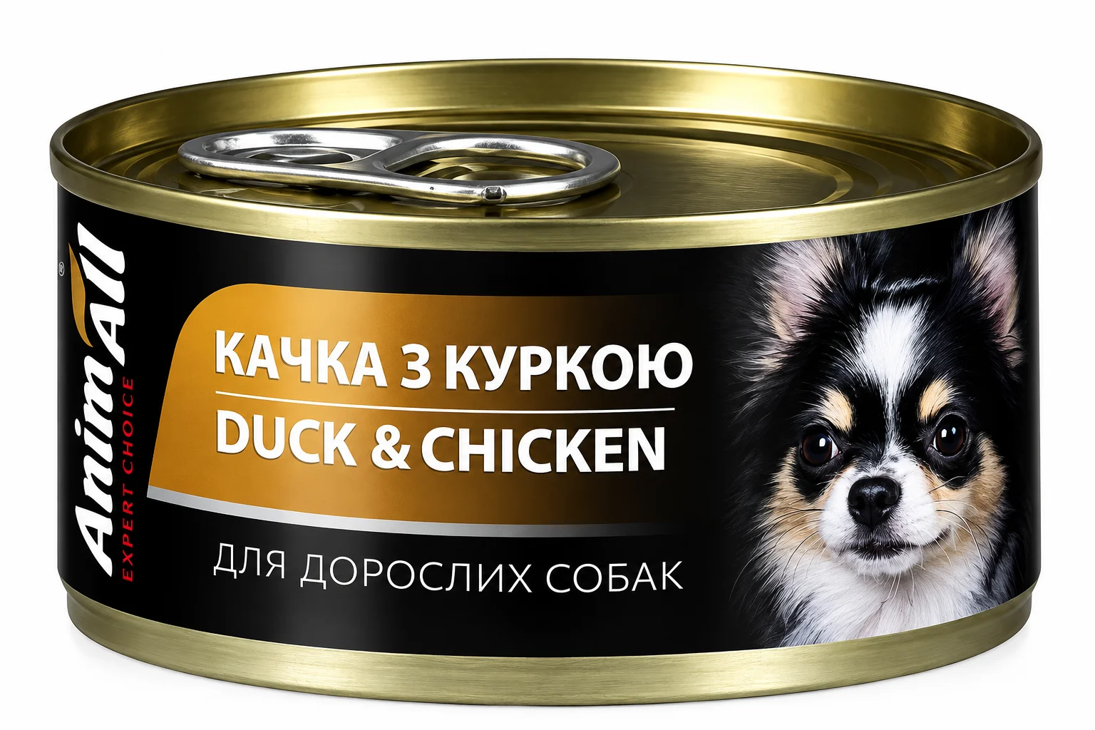 Консервований корм AnimAll для дорослих собак з качкою та куркою в ніжному желе - 85 г