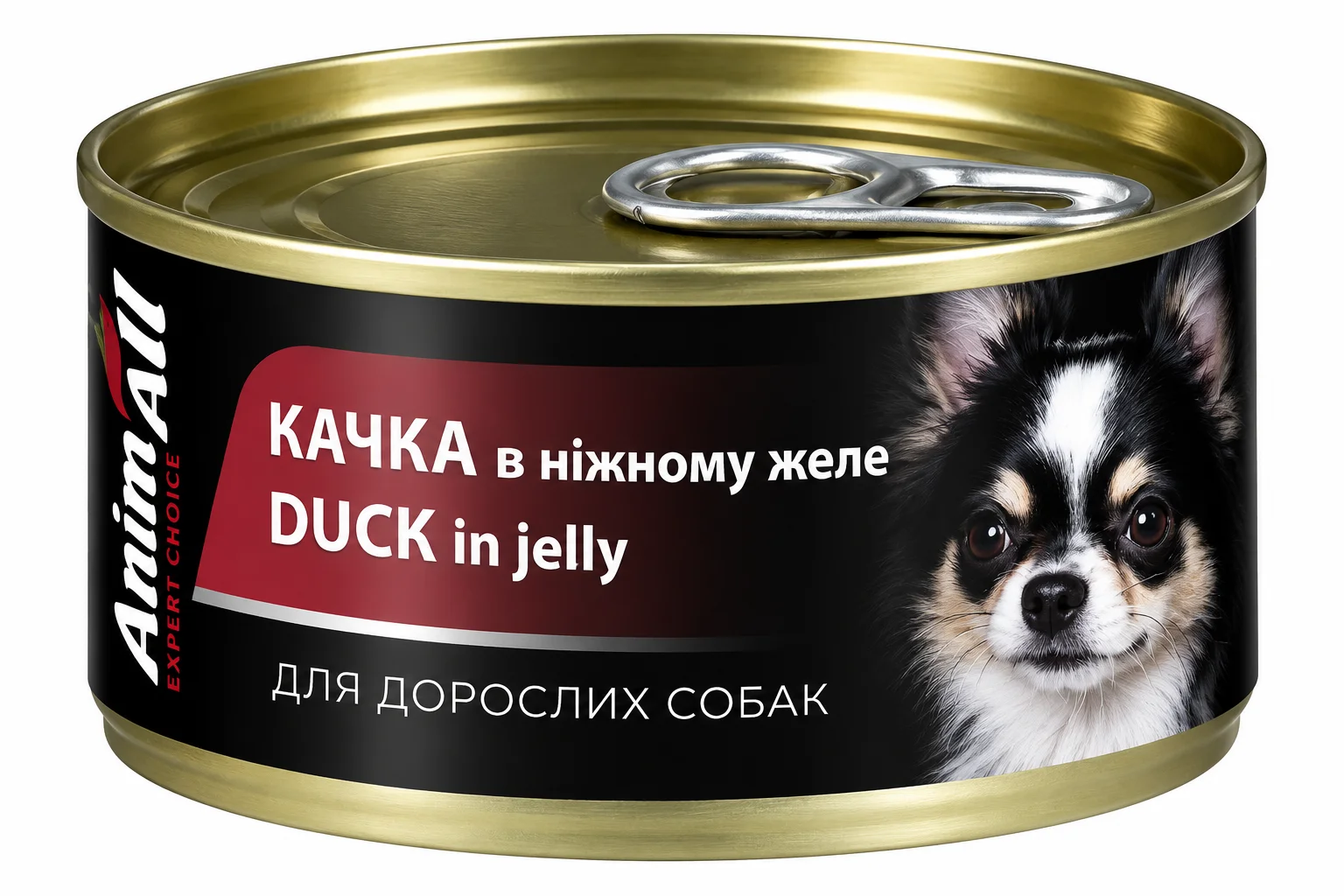 Консервований корм AnimAll для дорослих собак з качкою в ніжному желе - 85 г