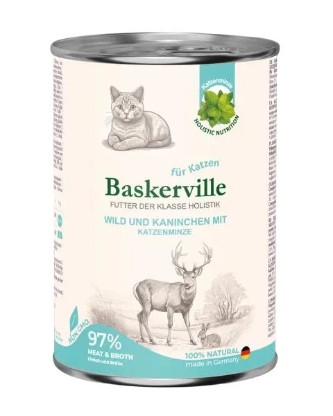 Консервований корм Baskerville Holistic для дорослих котів з олениною та кроликом - 400 г