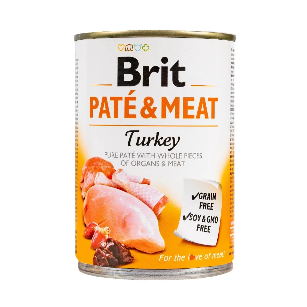 Консервований корм Brit Care Dog Pate and Meat для дорослих собак з індичкою - 400 г