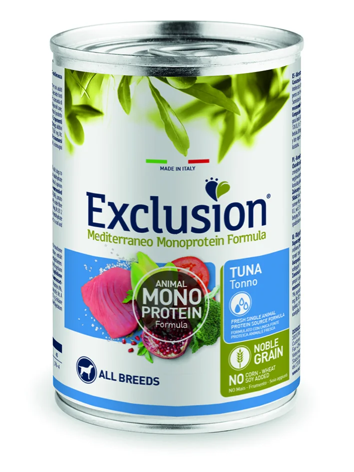 Консервований корм Exclusion Noble Grain Adult Tuna All Breed для дорослих собак з тунцем - 400 г