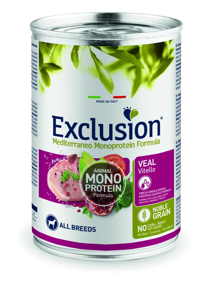 Консервований корм Exclusion Noble Grain Adult Veal All Breed для дорослих собак з телятиною - 400 г