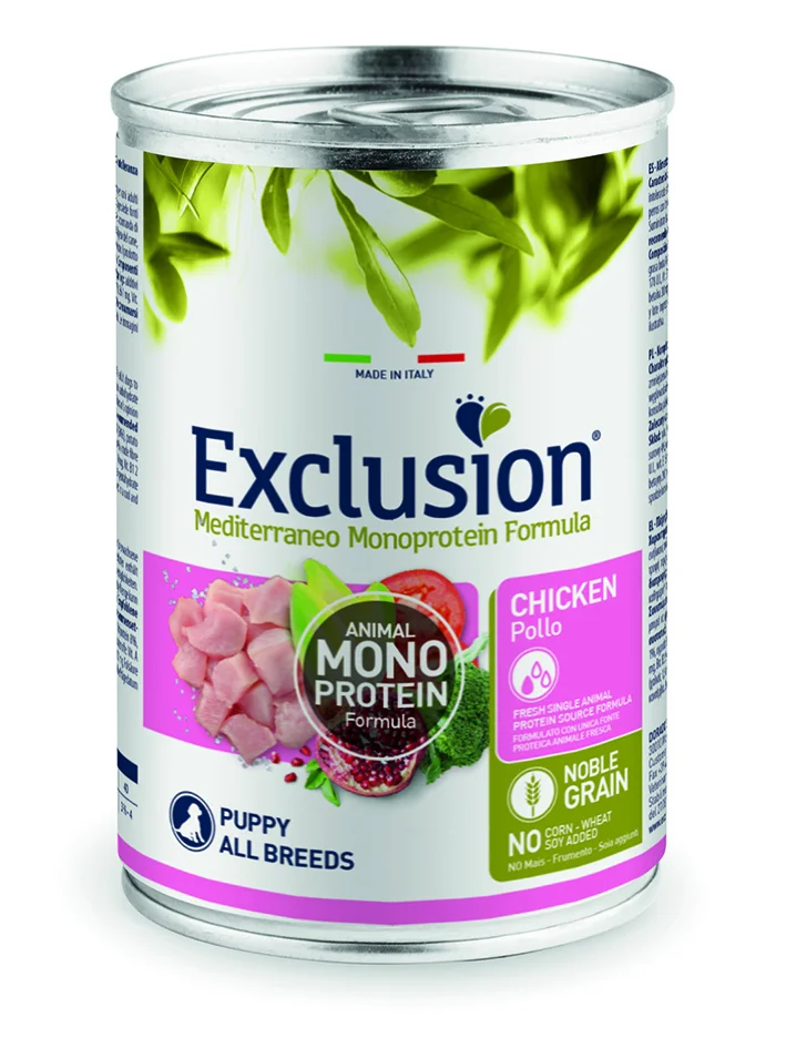 Консервований корм Exclusion Noble Grain Puppy Chicken All Breed для цуценят з куркою - 400 г