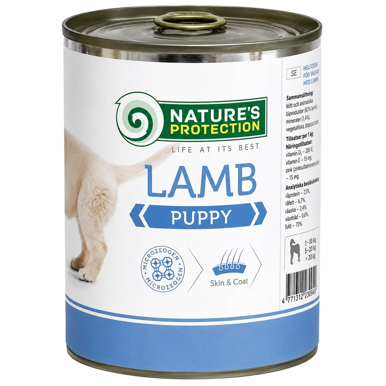 Консервований корм Natureʼs Protection Puppy Lamb для цуценят з ягнятиною - 400 г