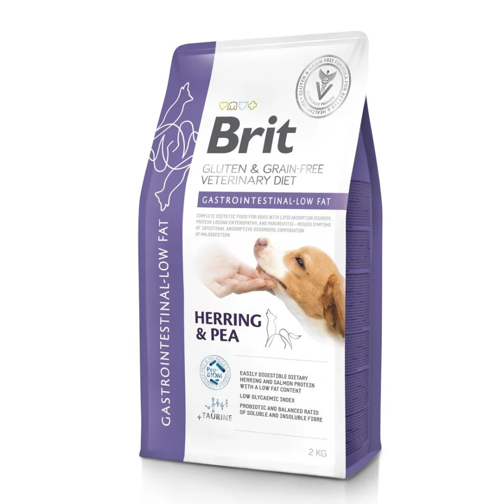 Сухий дієтичний корм Brit VetDiet Dog Gastrointestinal-Low fat для лікування розладів травлення у собак усіх порід - 2 кг