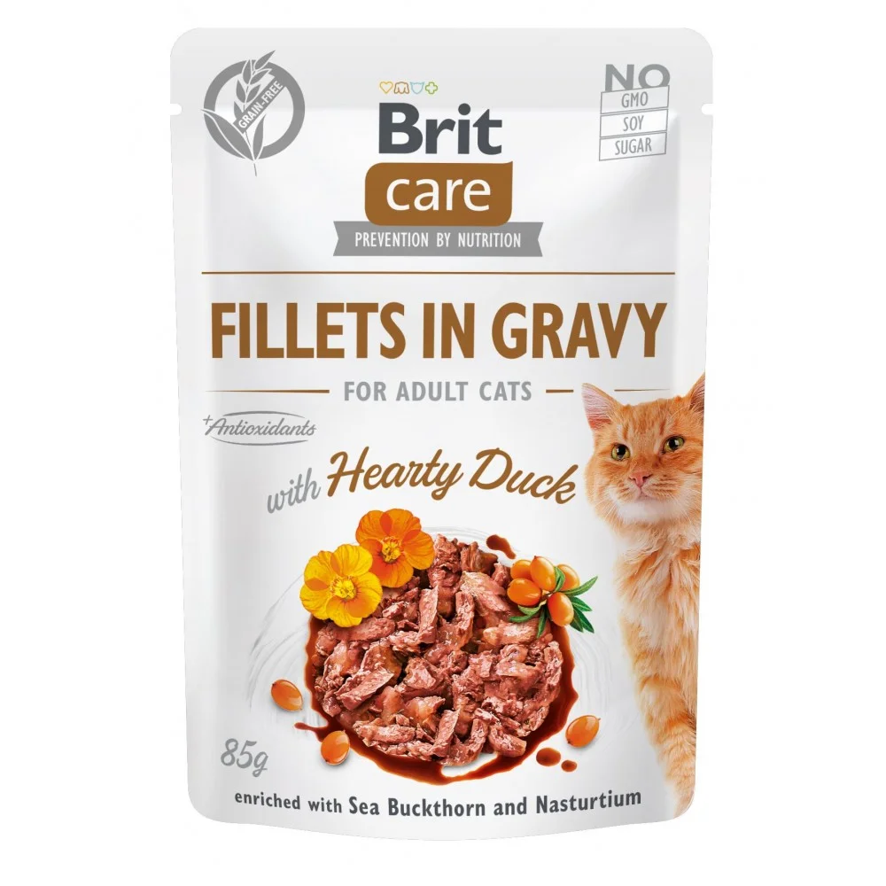 Вологий корм Brit Care Fillets in Gravy для дорослих котів із качкою в соусі - 85 г