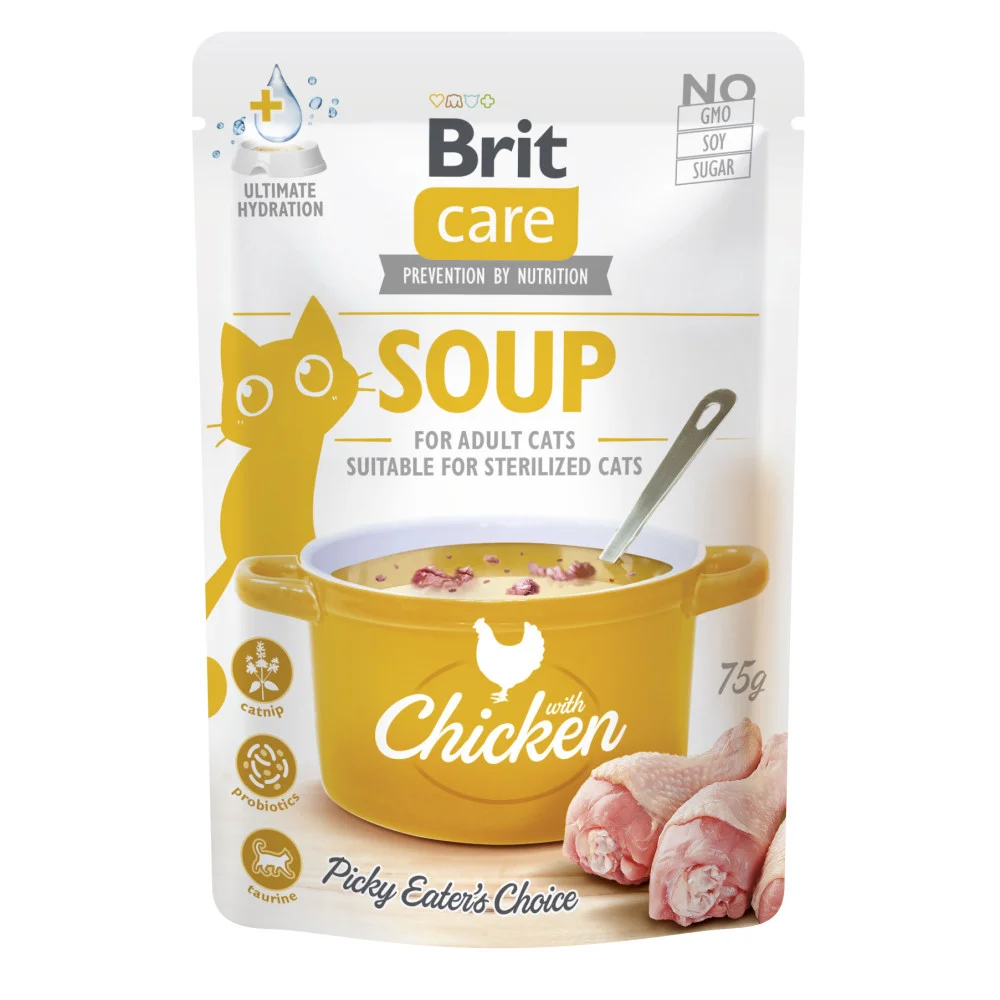 Вологий корм Brit Care Soup Chicken для дорослих котів - суп із куркою - 75 г