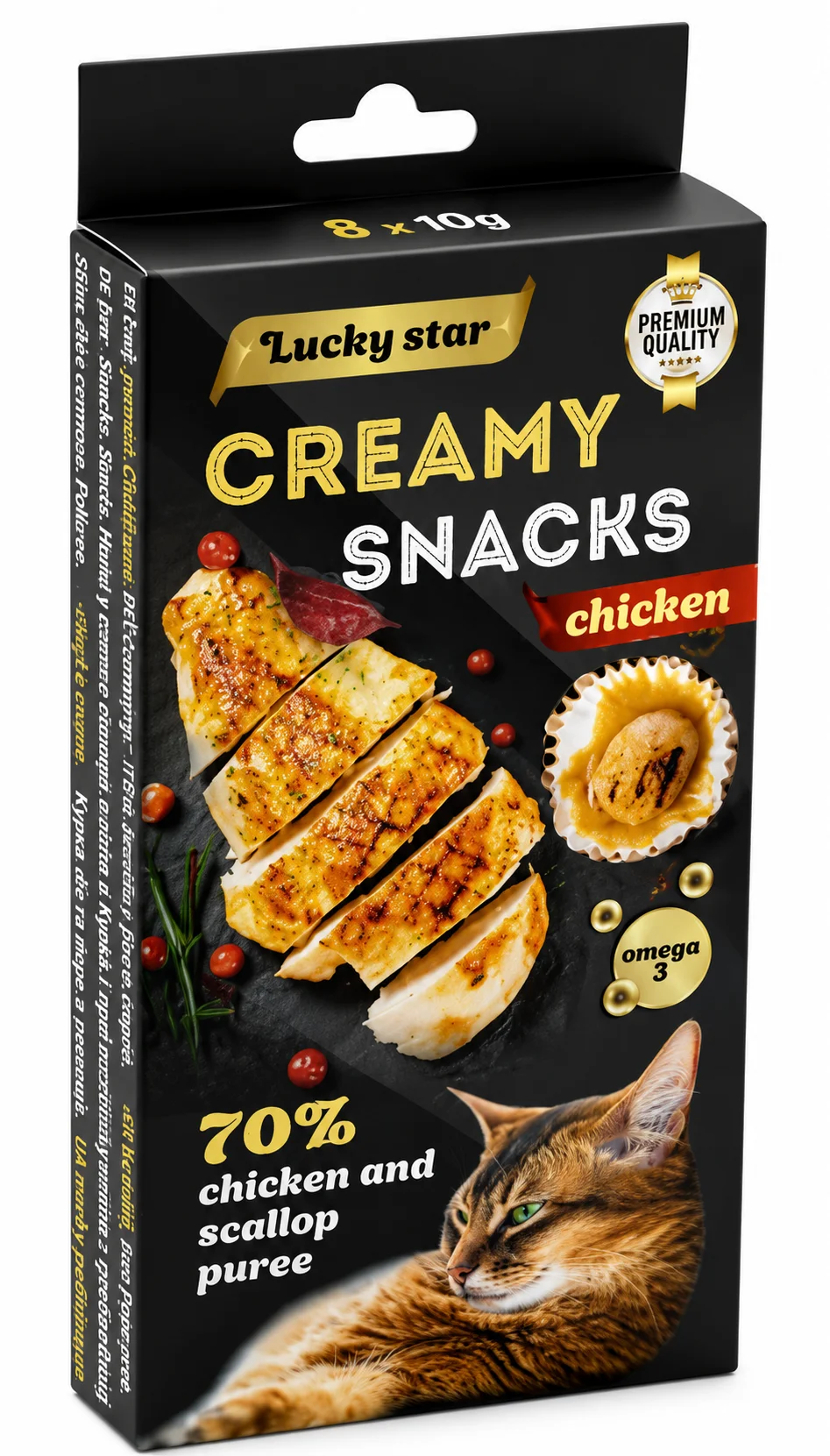 Кремові ласощі для котів Lucky Star з тихоокеанськими гребінцями та куркою - 1 шт