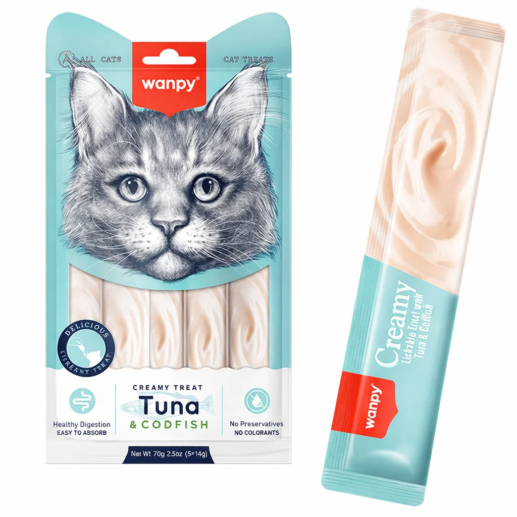 Кремові ласощі Wanpy Creamy Treat Tuna & Codfish для котів із тунцем та тріскою - 1 шт