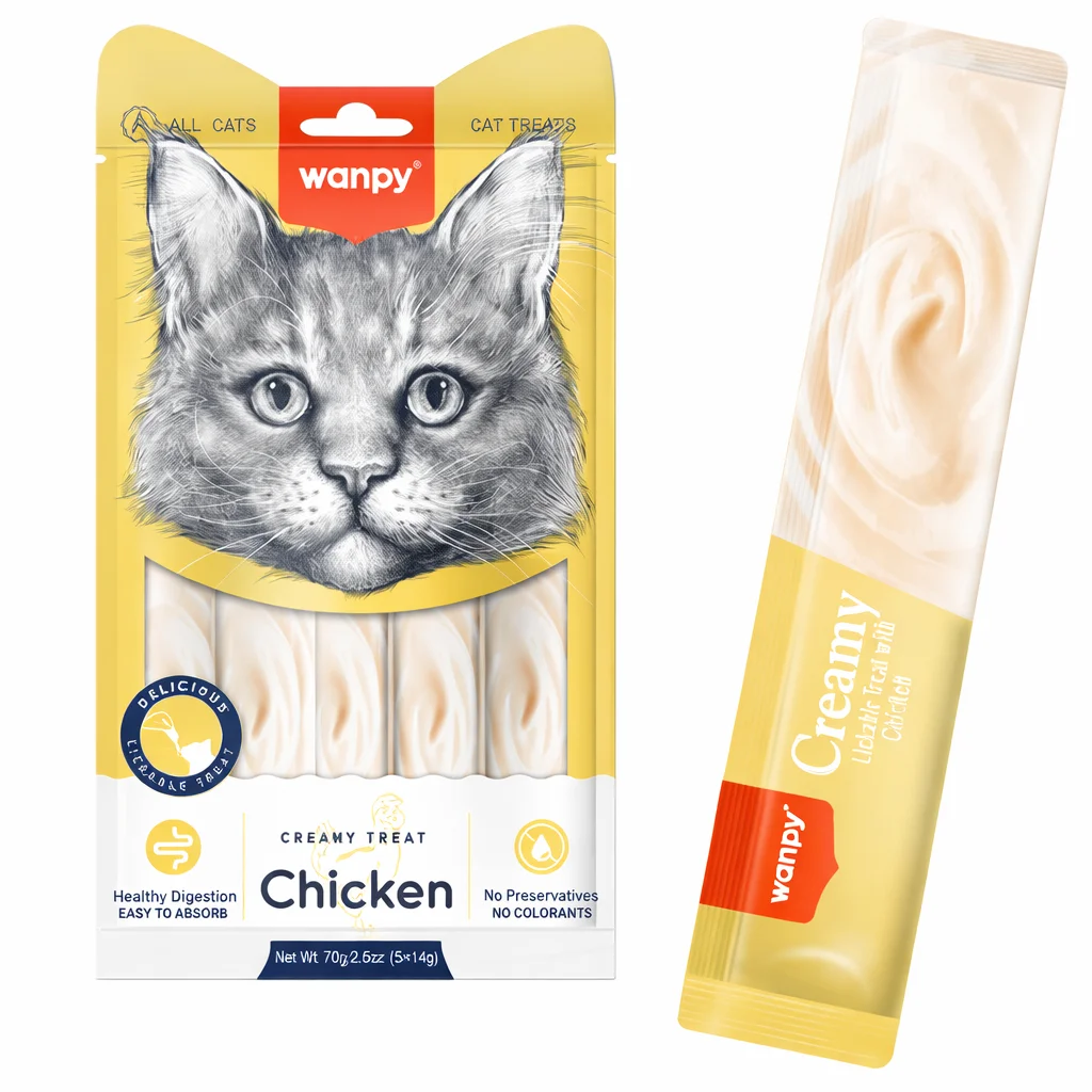 Кремові ласощі Wanpy Creamy Treat Chicken для котів із куркою - 1 шт