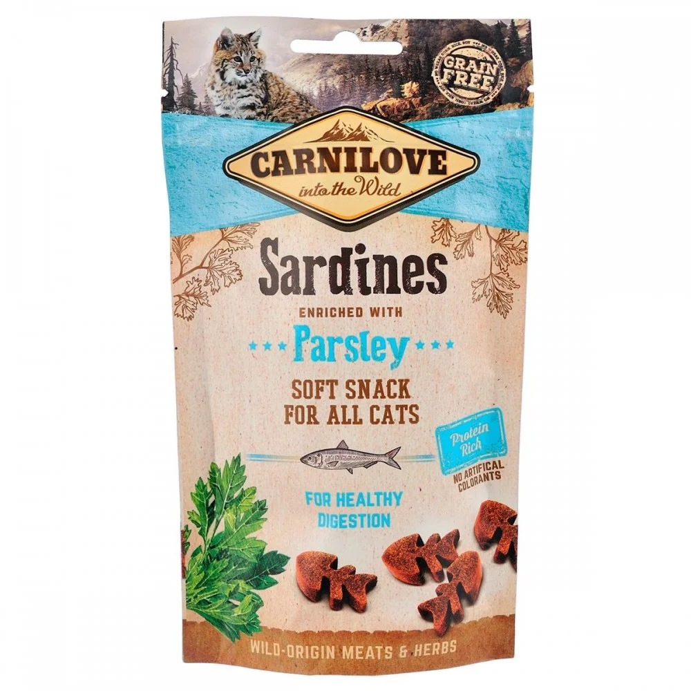 Ласощі для котів Carnilove Cat Semi Moist Snack Sardine with Parsley із сардиною та петрушкою для чутливого травлення - 50 г