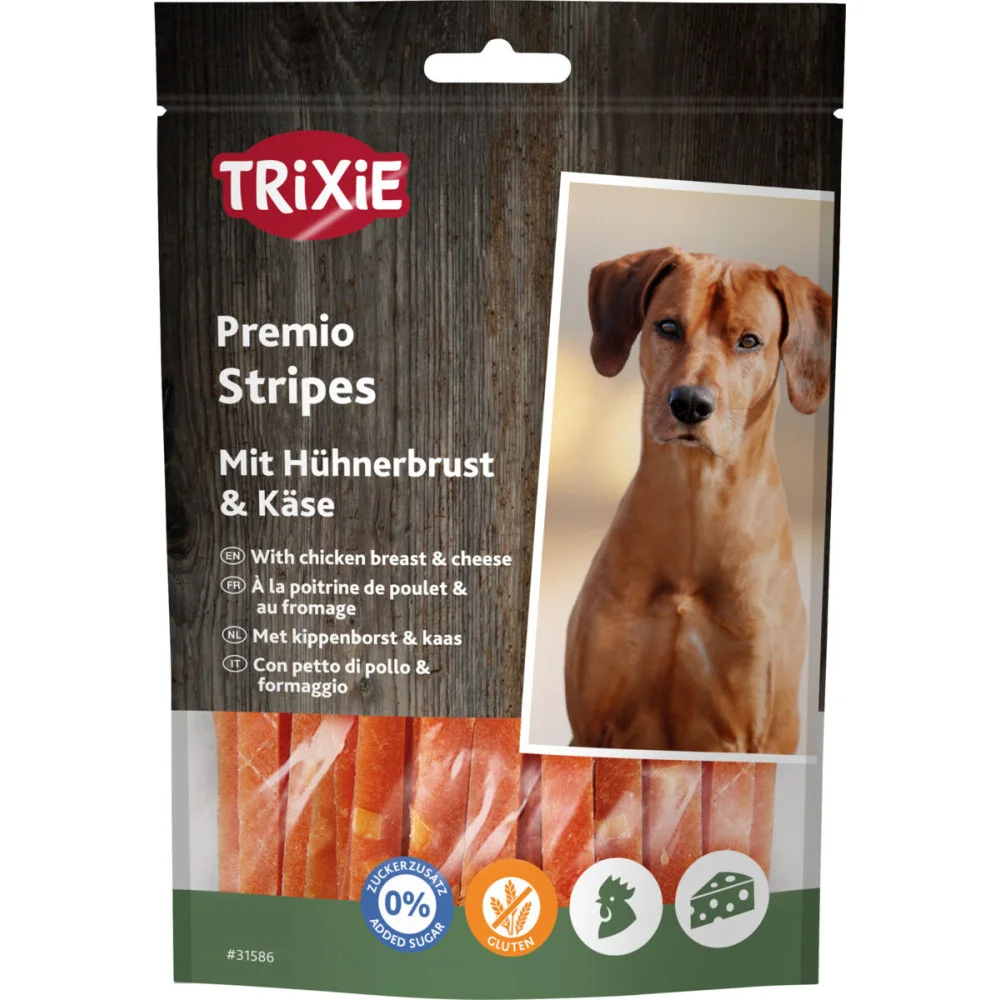 Ласощі для собак Trixie Premio Chicken Cheese Stripes палички із куркою та сиром