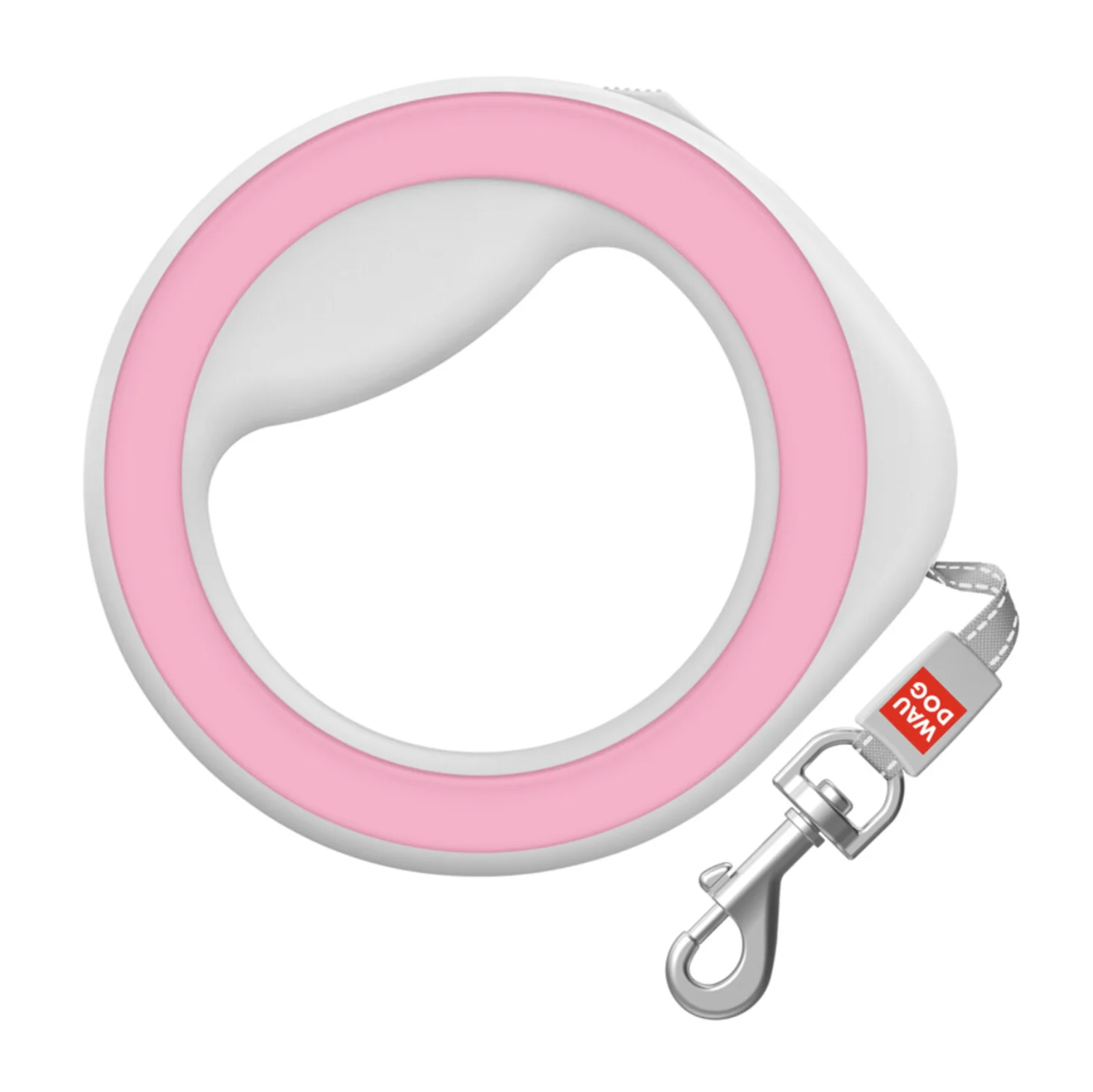 Повідець-рулетка для собак WAUDOG R-leash рожева, світловідбиваюча стрічка - 290см - XS-M