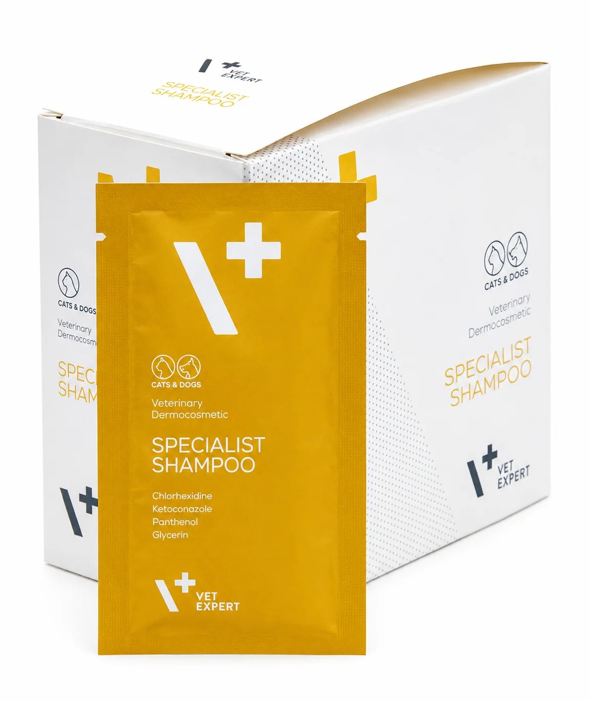 Шампунь антибактеріальний VetExpert Specialist для собак та котів з хлоргексидином і кетоконазолом - 15 мл